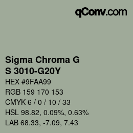 カラーコード: Sigma Chroma G - S 3010-G20Y | qconv.com