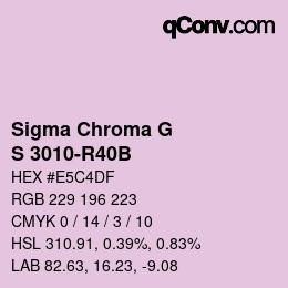 Color code: Sigma Chroma G - S 3010-R40B | qconv.com