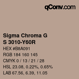 Color code: Sigma Chroma G - S 3010-Y60R | qconv.com