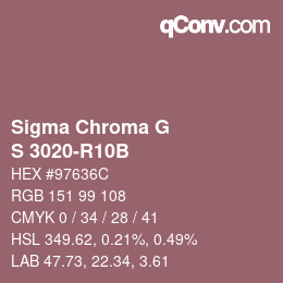 カラーコード: Sigma Chroma G - S 3020-R10B | qconv.com