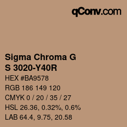カラーコード: Sigma Chroma G - S 3020-Y40R | qconv.com