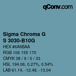 カラーコード: Sigma Chroma G - S 3030-B10G | qconv.com