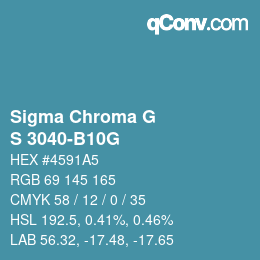 カラーコード: Sigma Chroma G - S 3040-B10G | qconv.com