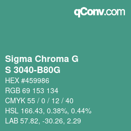 カラーコード: Sigma Chroma G - S 3040-B80G | qconv.com