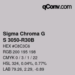 カラーコード: Sigma Chroma G - S 3050-R30B | qconv.com