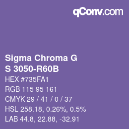 カラーコード: Sigma Chroma G - S 3050-R60B | qconv.com