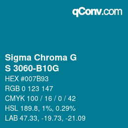 カラーコード: Sigma Chroma G - S 3060-B10G | qconv.com