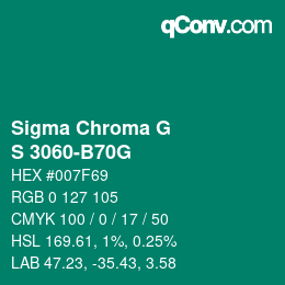 カラーコード: Sigma Chroma G - S 3060-B70G | qconv.com