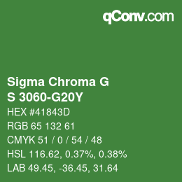 カラーコード: Sigma Chroma G - S 3060-G20Y | qconv.com