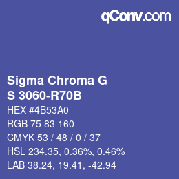 カラーコード: Sigma Chroma G - S 3060-R70B | qconv.com