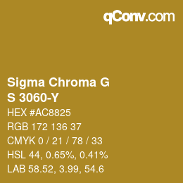 カラーコード: Sigma Chroma G - S 3060-Y | qconv.com