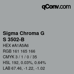 カラーコード: Sigma Chroma G - S 3502-B | qconv.com