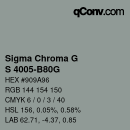 Color code: Sigma Chroma G - S 4005-B80G | qconv.com