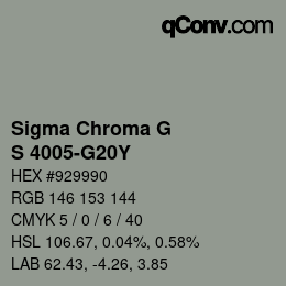Color code: Sigma Chroma G - S 4005-G20Y | qconv.com