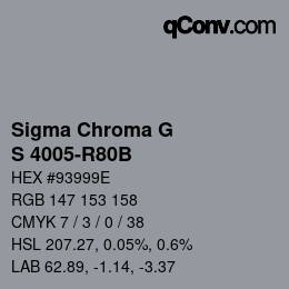 Color code: Sigma Chroma G - S 4005-R80B | qconv.com