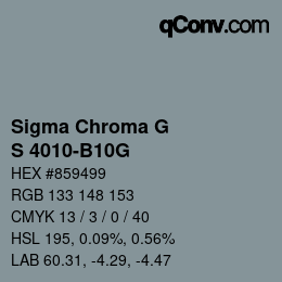 Color code: Sigma Chroma G - S 4010-B10G | qconv.com