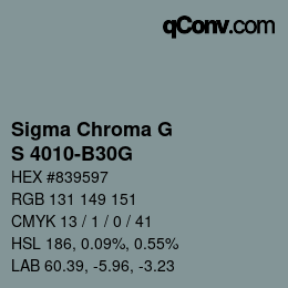 カラーコード: Sigma Chroma G - S 4010-B30G | qconv.com
