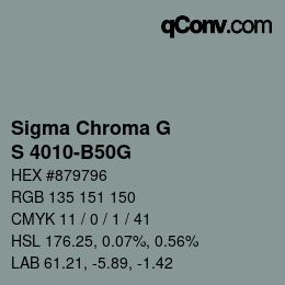 Código de color: Sigma Chroma G - S 4010-B50G | qconv.com