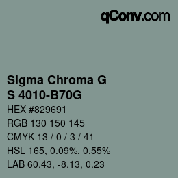 Farbcode: Sigma Chroma G - S 4010-B70G | qconv.com