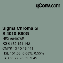 カラーコード: Sigma Chroma G - S 4010-B90G | qconv.com