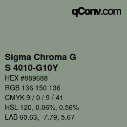カラーコード: Sigma Chroma G - S 4010-G10Y | qconv.com