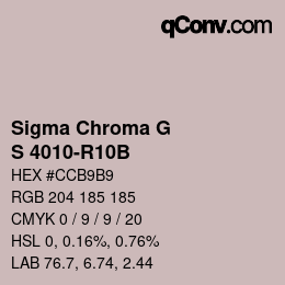 カラーコード: Sigma Chroma G - S 4010-R10B | qconv.com