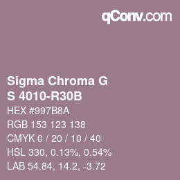 カラーコード: Sigma Chroma G - S 4010-R30B | qconv.com