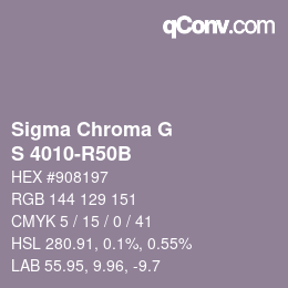 Farbcode: Sigma Chroma G - S 4010-R50B | qconv.com