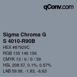 Color code: Sigma Chroma G - S 4010-R90B | qconv.com