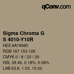 カラーコード: Sigma Chroma G - S 4010-Y10R | qconv.com