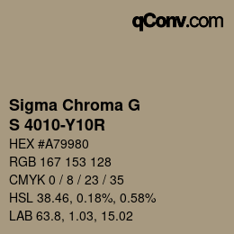 カラーコード: Sigma Chroma G - S 4010-Y10R | qconv.com