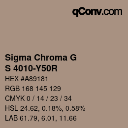 カラーコード: Sigma Chroma G - S 4010-Y50R | qconv.com