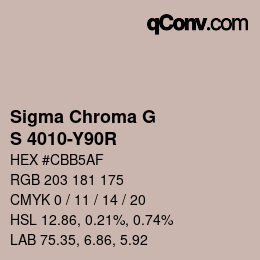 カラーコード: Sigma Chroma G - S 4010-Y90R | qconv.com