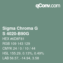 カラーコード: Sigma Chroma G - S 4020-B90G | qconv.com