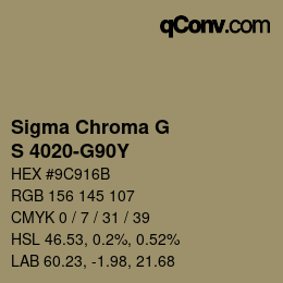 Código de color: Sigma Chroma G - S 4020-G90Y | qconv.com