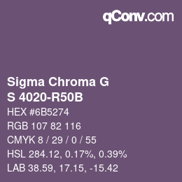 カラーコード: Sigma Chroma G - S 4020-R50B | qconv.com