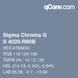 Color code: Sigma Chroma G - S 4020-R80B | qconv.com