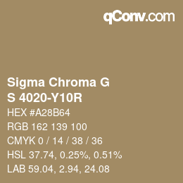カラーコード: Sigma Chroma G - S 4020-Y10R | qconv.com