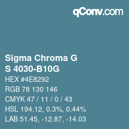 カラーコード: Sigma Chroma G - S 4030-B10G | qconv.com