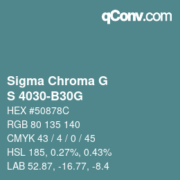 カラーコード: Sigma Chroma G - S 4030-B30G | qconv.com