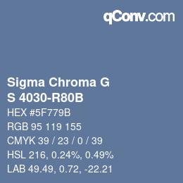 Color code: Sigma Chroma G - S 4030-R80B | qconv.com