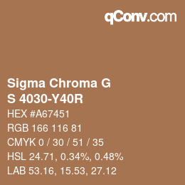 Color code: Sigma Chroma G - S 4030-Y40R | qconv.com