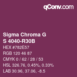 カラーコード: Sigma Chroma G - S 4040-R30B | qconv.com