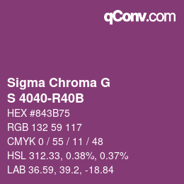 Color code: Sigma Chroma G - S 4040-R40B | qconv.com