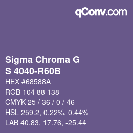 カラーコード: Sigma Chroma G - S 4040-R60B | qconv.com