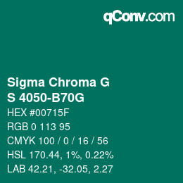 カラーコード: Sigma Chroma G - S 4050-B70G | qconv.com