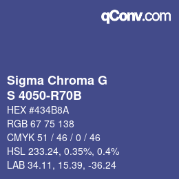 カラーコード: Sigma Chroma G - S 4050-R70B | qconv.com