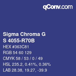 カラーコード: Sigma Chroma G - S 4055-R70B | qconv.com