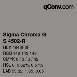Color code: Sigma Chroma G - S 4502-R | qconv.com