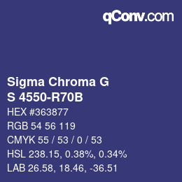 カラーコード: Sigma Chroma G - S 4550-R70B | qconv.com